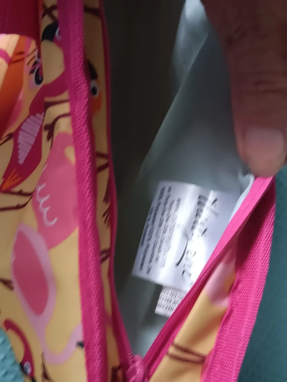 Thirty-one Thermal Tote Bag-Flamigo Pattern On Yellow &Matching Utility Tote - Picture 5 of 10